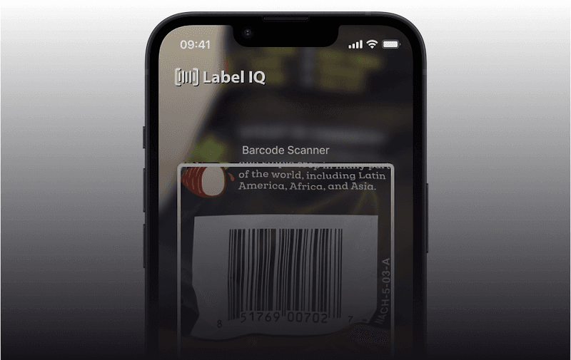 LabelIQ Scanning product barcode